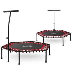 Fitness-trampolin med handtag 127 cm Neo-Sport - sexkantig röd