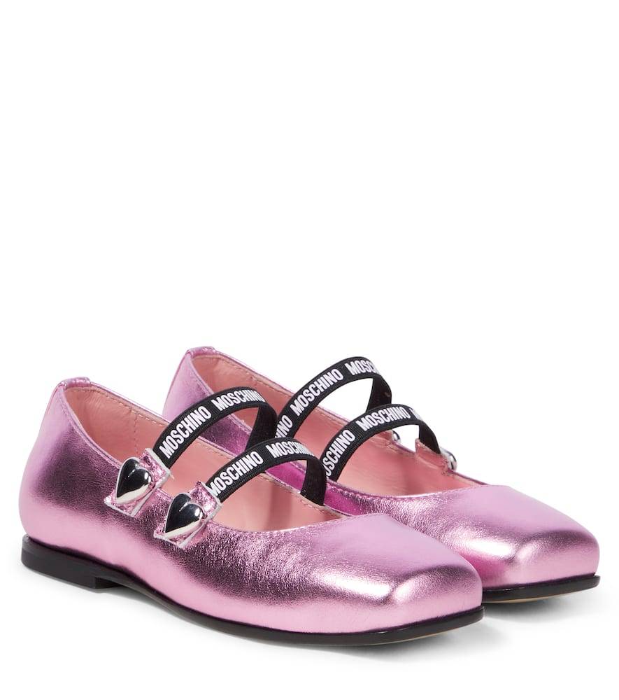 Moschino Kids Leather ballet flats