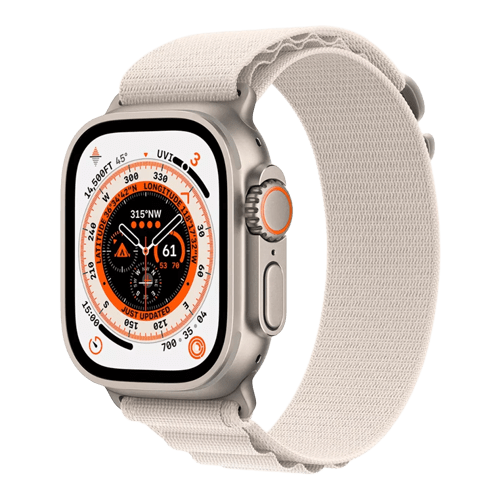 Apple Watch Ultra (2022) GPS+Cellular - Titanium/Alpine loop 49mm / Utmärkt skick / Titanium Starlight