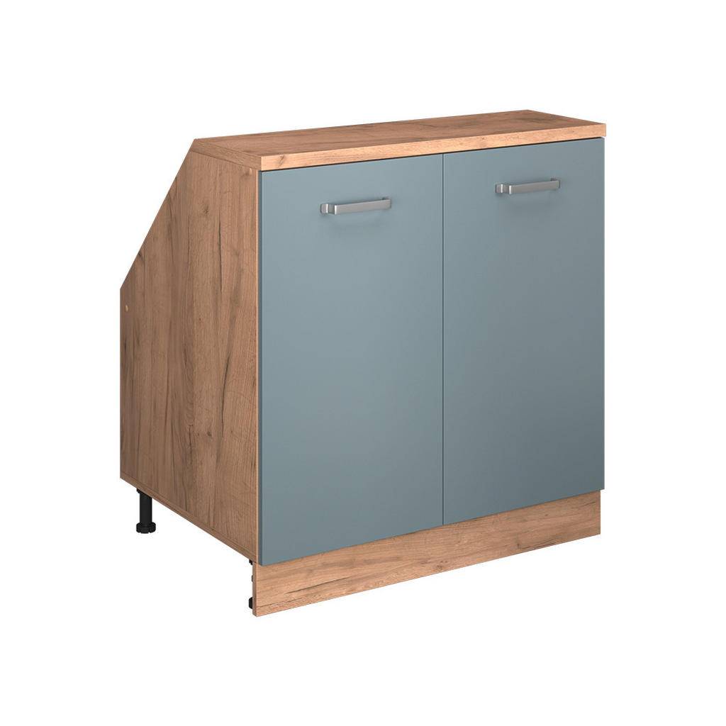 WARDROBE FOR SLOPING CEILING Rion Blågrå 80x81.6 cm med 2 dörrar, skåpstomme 60 cm djup - Blågrå, Honungsek