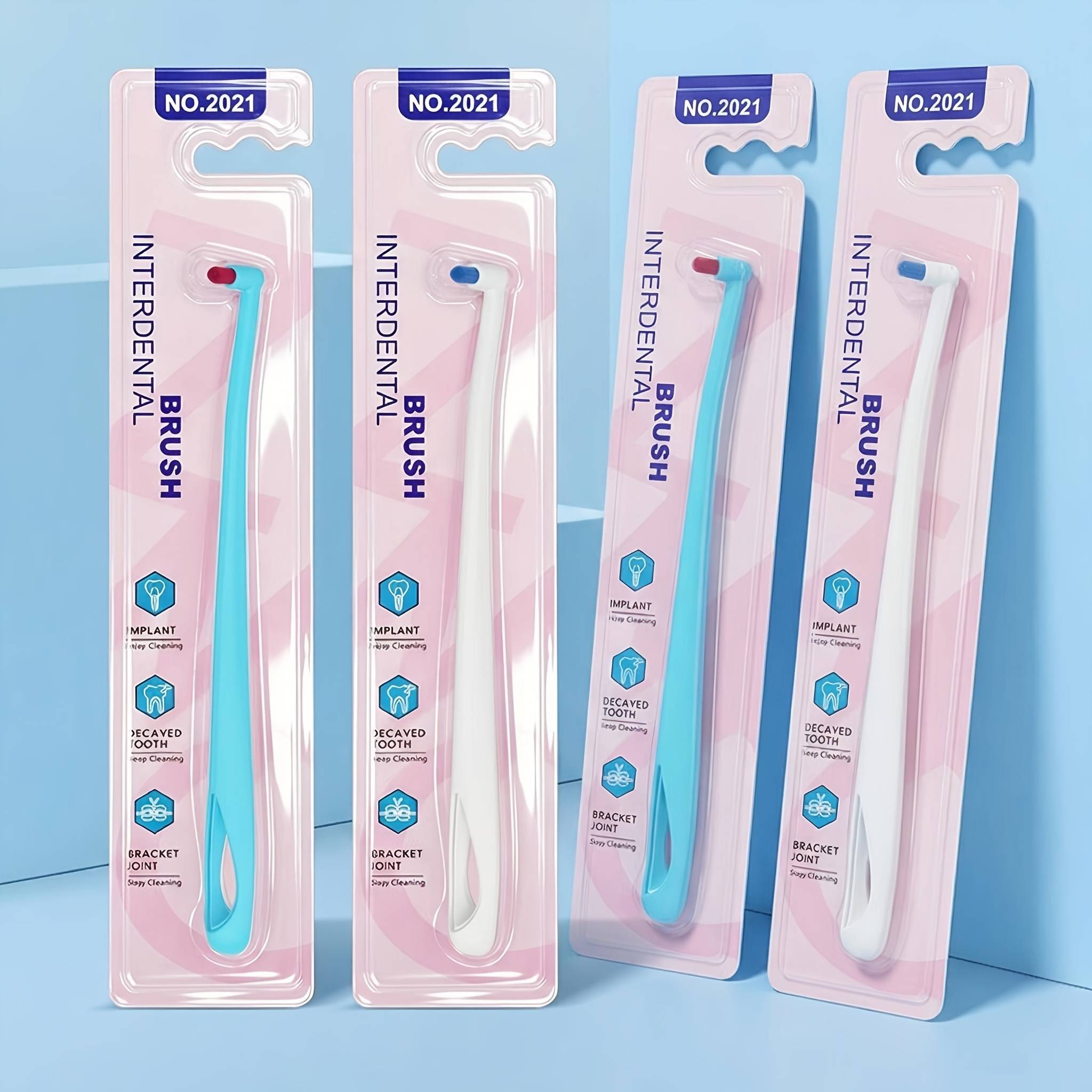 4pcs Soft Nylon Bristle Interdental Brushes, Individually Wrapped, Designed Oral Care For Daily Teeth Cleaning & Food Removal