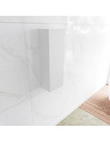 LAGOM højrevendt skab til badeværelset 90 x 30 cm Solid surface - Talkum