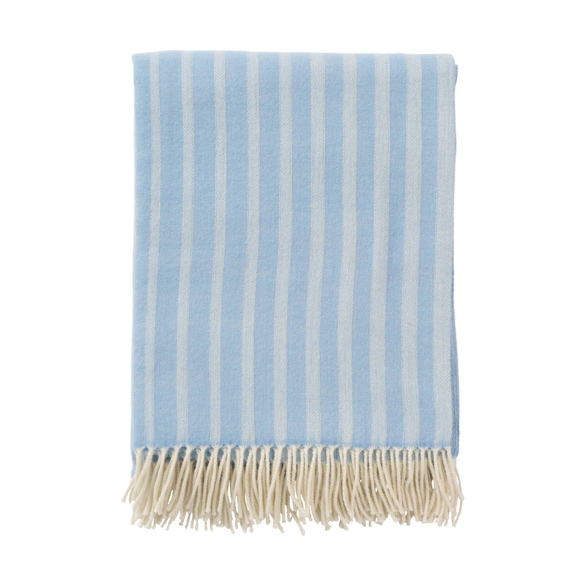 Klippan Yllefabrik Irregular stripes ullpläd Infinity blue, 130x200 cm - Blå