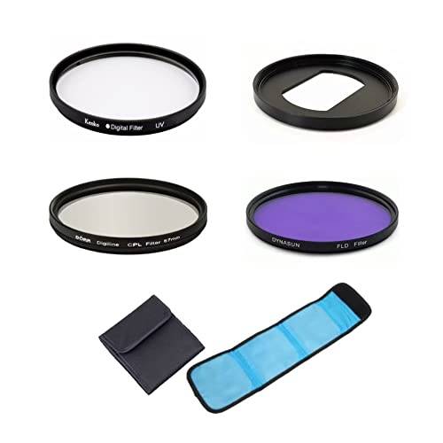 Kamerafilterbunt set 3-i-1 UV CPL FLD-filter med adapter ringfilterpåse för Sony Cybershot RX100 VII, VI, V, IV, III, II, VA-kamera