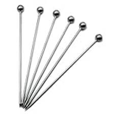 Martini olivspett cocktailpinnar rostfritt stål cocktailpinnar återanvändbara fruktpinnar olivdryckeplekar återanvändbara metall drycker spett för cocktailparty grillning mellanmål hamburgare
