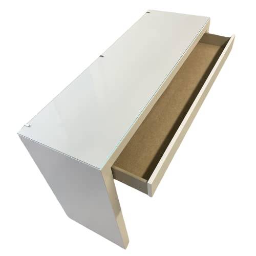 IKEA-Malm-Schminktisch weiß weiß mit Glasplatte 120 x 41 x 78 cm
