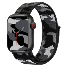 Apple Watch 6 44mm Nylon Rem i Camouflage Sort