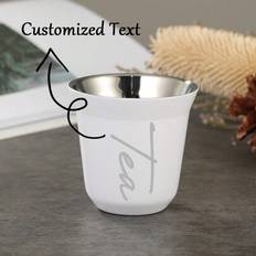 1 st personlig espressokopp i rostfritt stål dubbelväggisolerad kaffemugg 80ml/160ml/250ml dubbelväggisolerad metallkoppar Mjölktekoppar Kontorsvatten - Vitt (250 ml,160 ml,80 ml)