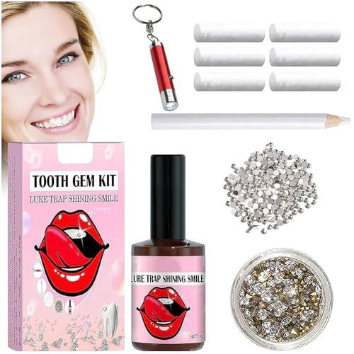 Pemarlis 10 st tandsmycken, tandlim tandsmyckesset, gör-det-själv tänder briljant kit kit med pärlor, diamantset för tänder och naglar(1)
