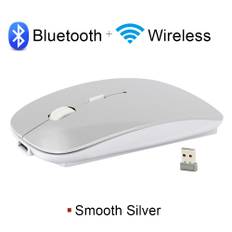 Rechargeable Wireless Mouse Bluetooth Mouse Computer Ergonomic Mini Usb Mause 2.4ghz Silent Macbook Optical Mice For Laptop Pc Bluetooth silver