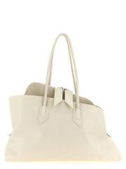 The Attico La Passeggiata Calfskin Leather Shoulder Bag — Ivory