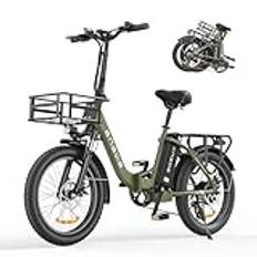 Engwe L20 SE hopfällbar elcykel, 20 x 3,0 tum, 7-växlad bredhjul, 36 V 15,6 Ah elcykel, avtagbart batteri, 140 km räckvidd, elcykel för