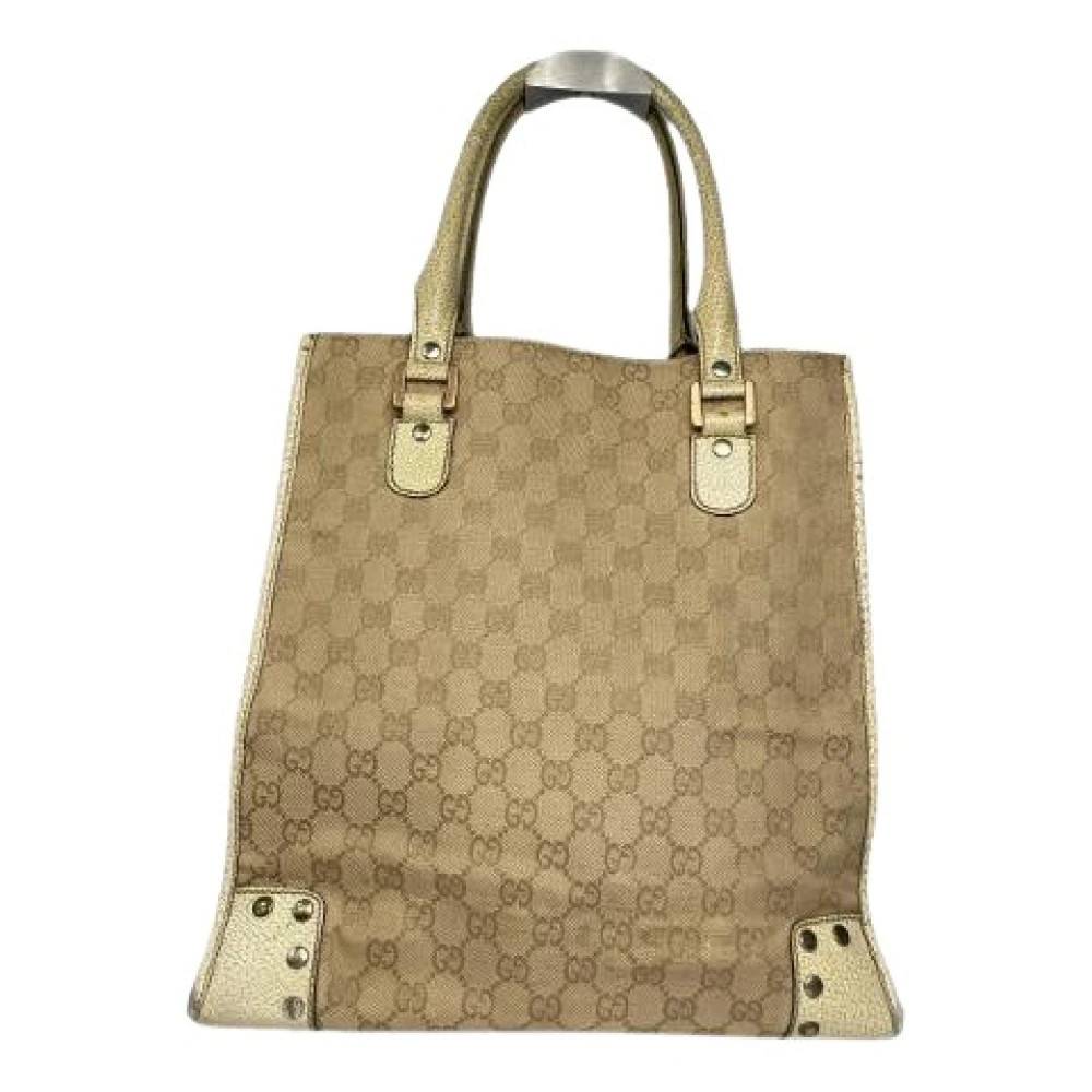 Gucci Vintage Pre-owned Canvas Tote Bag - Vintage - Dame - Beige - ONE SIZE -