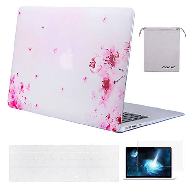 MOSISO Fodral till Macbook Air 13" Blomstermönster - Rosa sakura