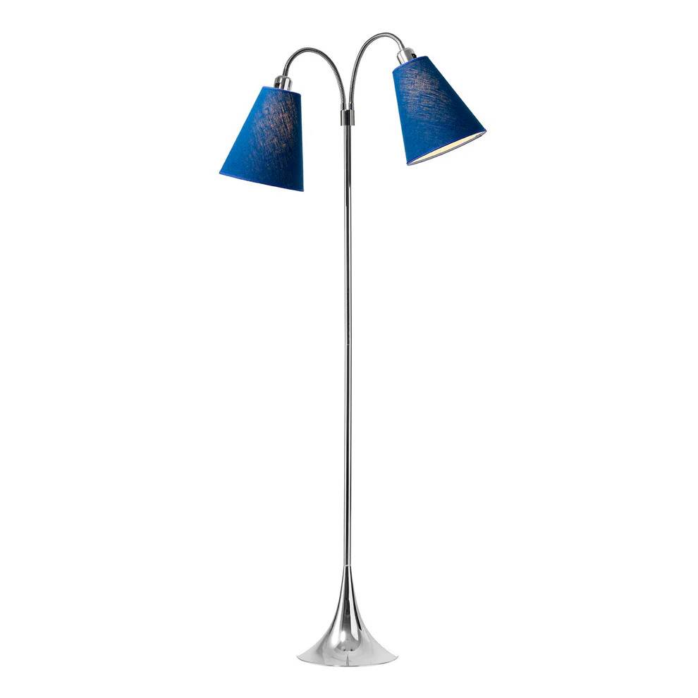 Fodgænger Gulvlampe - Krom - Havblå/Havblå - Nielsen Light