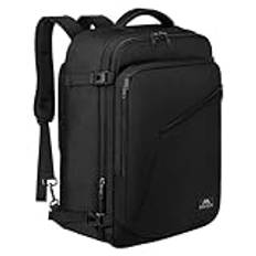 MATEIN Handbagage ryggsäck flygplan för handbagage 40 x 30 x 25 Eurowings utbyggbar 30 l liten reseryggsäck män skolryggsäck damer kabinväska för Easyjet för affärer, arbete, resor, svart, svart, M,