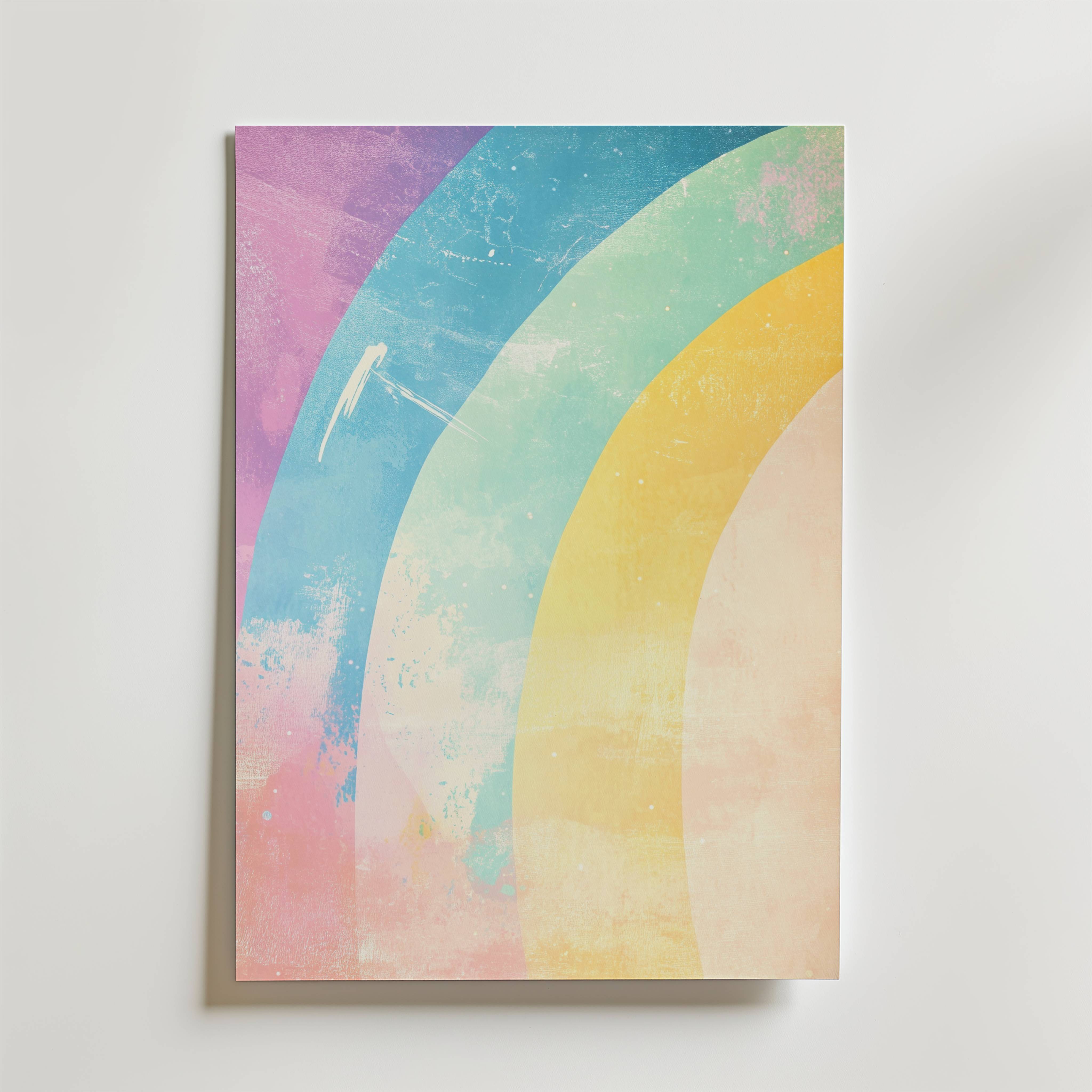Pastel Rainbow Poster - Premium Canvas 50x70 cm