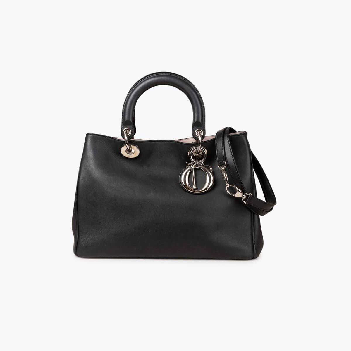 CHRISTIAN DIOR Diorissimo Leather Bag - Black - One Size