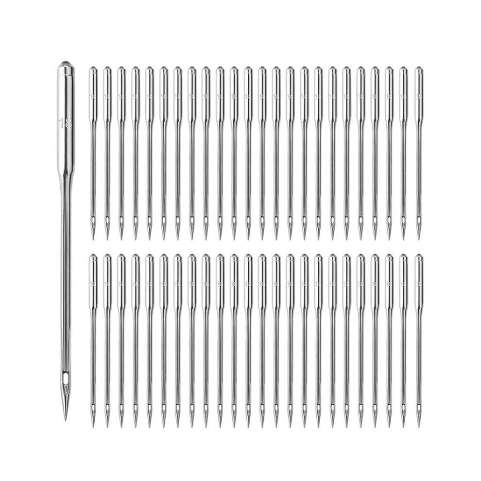 200PCS Sewing Machine Needles Universal Sizes Heavy Duty Sewing Machine Needles for Embroidery Leather Jeans (110/18)