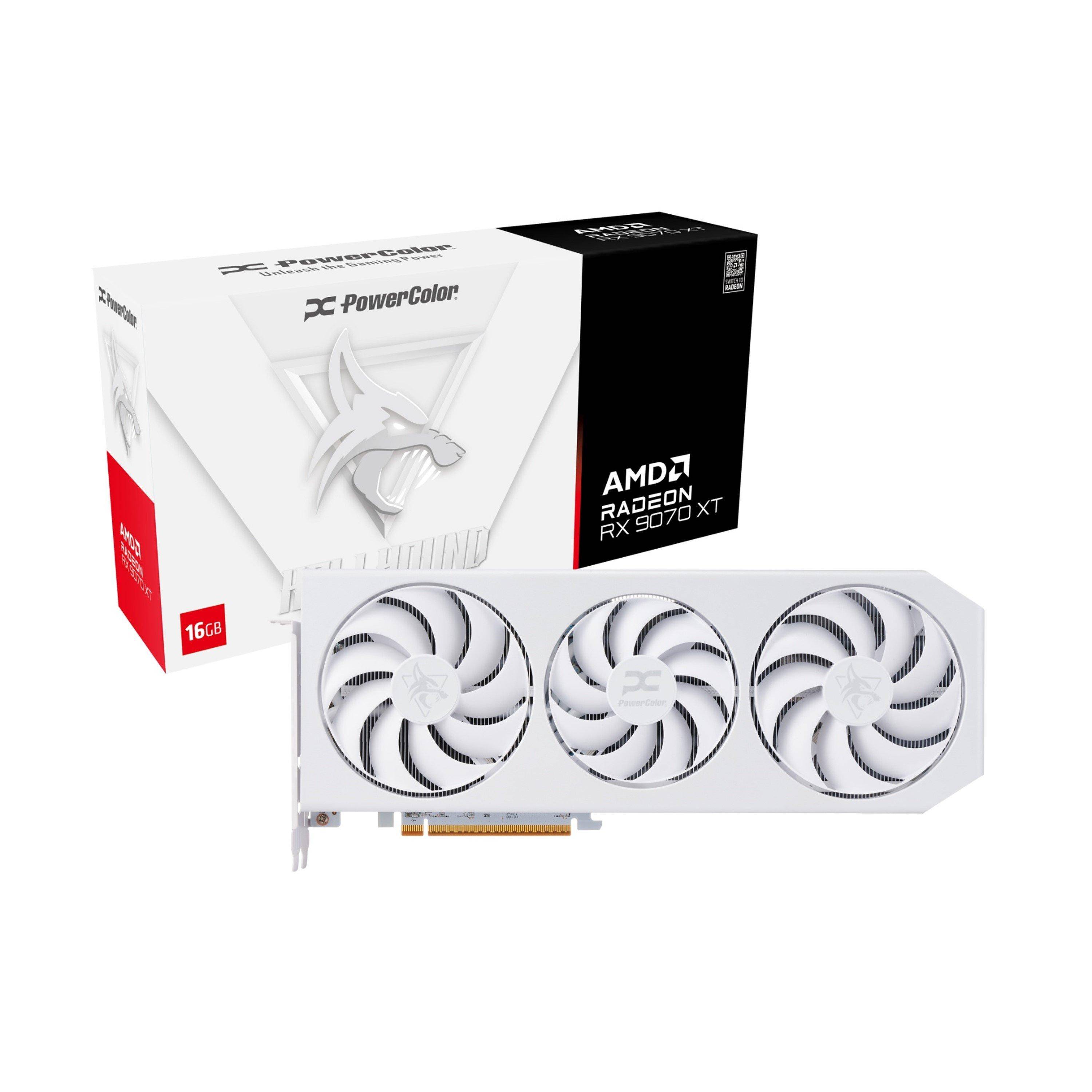 Powercolor Hellhound Spectral White Amd Radeon™ Rx 9070 Xt 16Gb Gddr6 Rx9070Xt 16G-L/Oc/White
