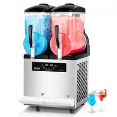 VEVOR Kommerciel Slush-maskine, 12Lx2 Dobbelttank Frosne Drikkemaskine, 96 Kop Rustfrit Stål Margarita Smoothie Frosne Drikkemaskine, Slush-maskine til Hjemmefester Restauranter Caféer Barer