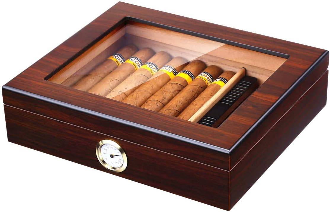 Humidor Walnut wood m. glas
