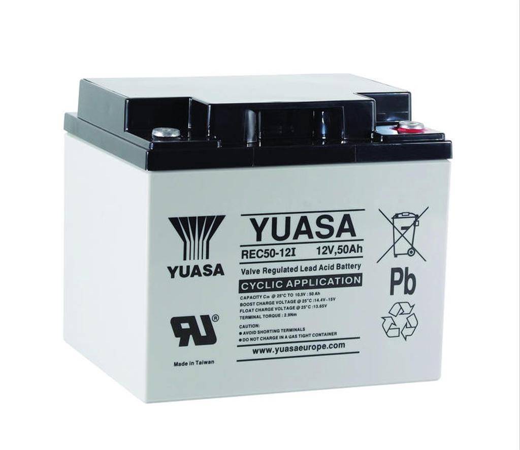 Yuasa 12V 50Ah (AGM) batteri 197 x 165 x 175