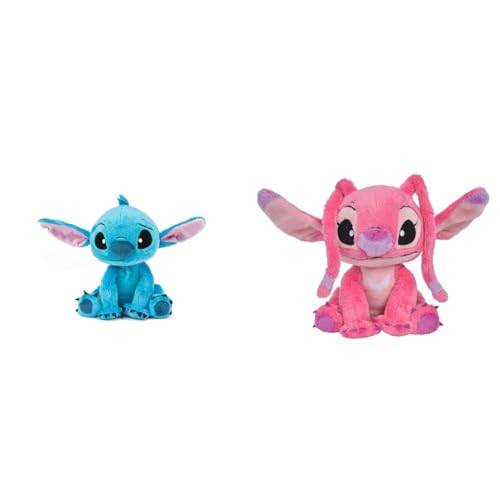 Simba 6315876953NPB - Disney Lilo und Stitch, Plüschtier 25cm & 6315876954NPB - Disney Lilo und Stitch Plüschfigur, 25cm, Angel, Kuscheltier, ab den ersten Lebensmonaten geeignet