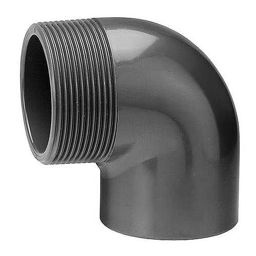 PVC vinkel 90° udv. Gevind/Lim 1" - 25mm