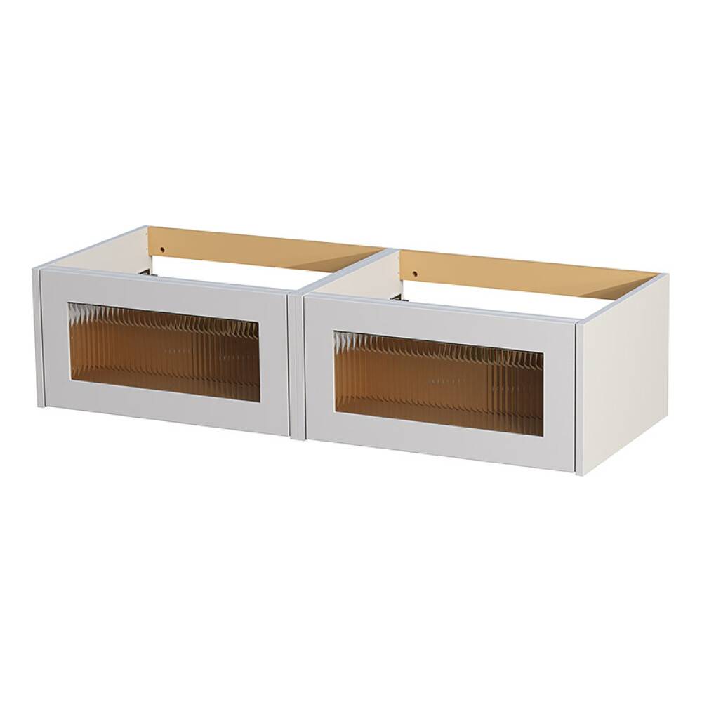 TVÄTTSTÄLLSSKÅP CAMARGUE AURA LÅG DUBBEL 120CM LINJEGLAS LJUSGRÅ
