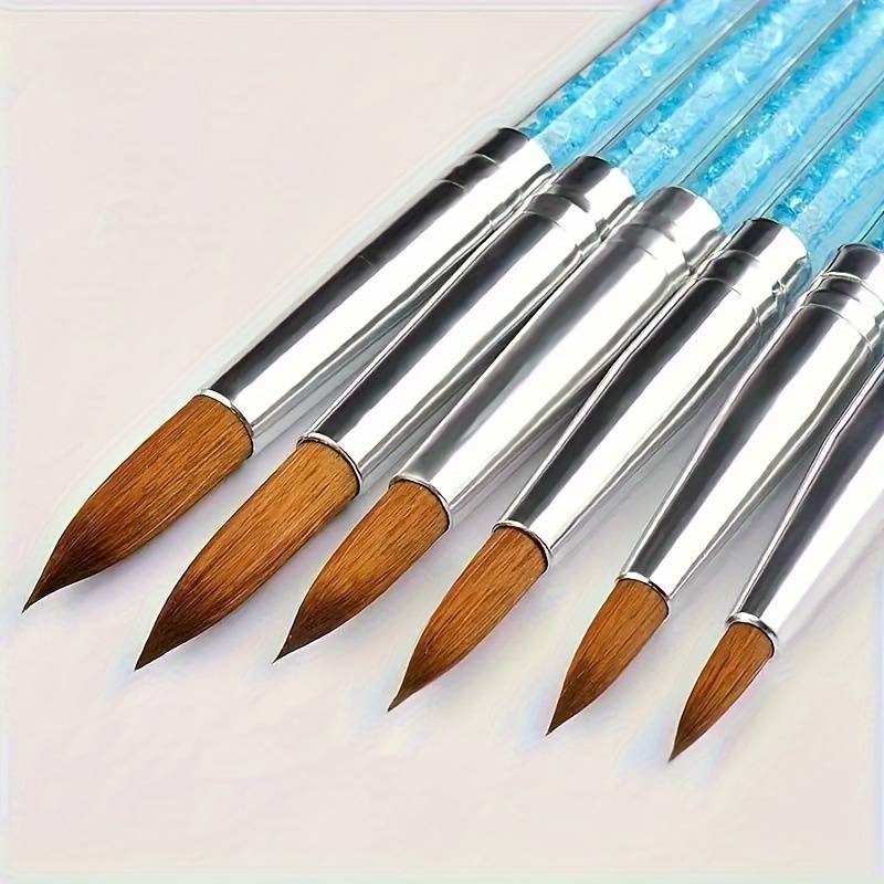 TEMU 6pcs Nail Art Brush Set, Nail Design Tools, 3d Builder Nail Gel Brush, Professional Acrylic Nail Pen, Nail Brush, For Diy Nail Art At