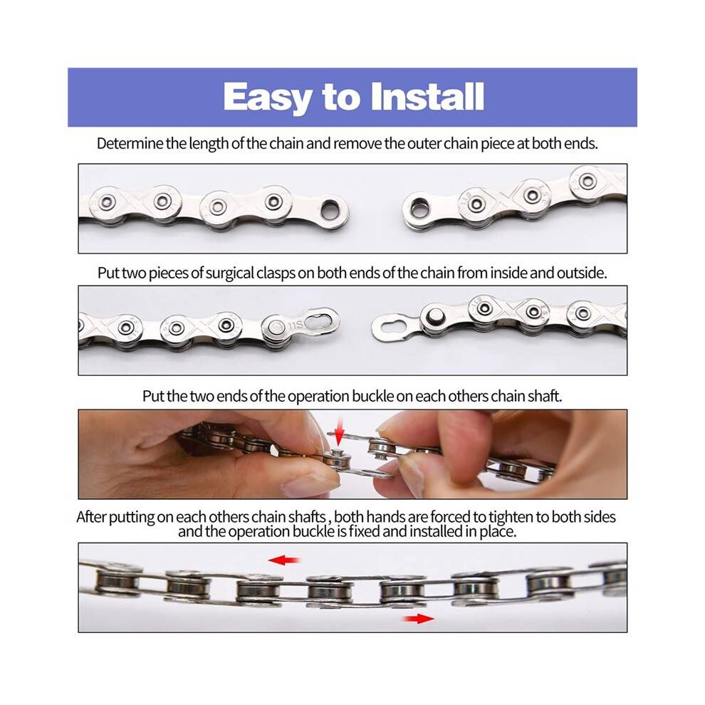 Bike Chain Kit, 6/7/8 Speed Multi-Function Bike Repair Kit, with Chain Breaker Bike Link Plier and Hook Etc Accessories