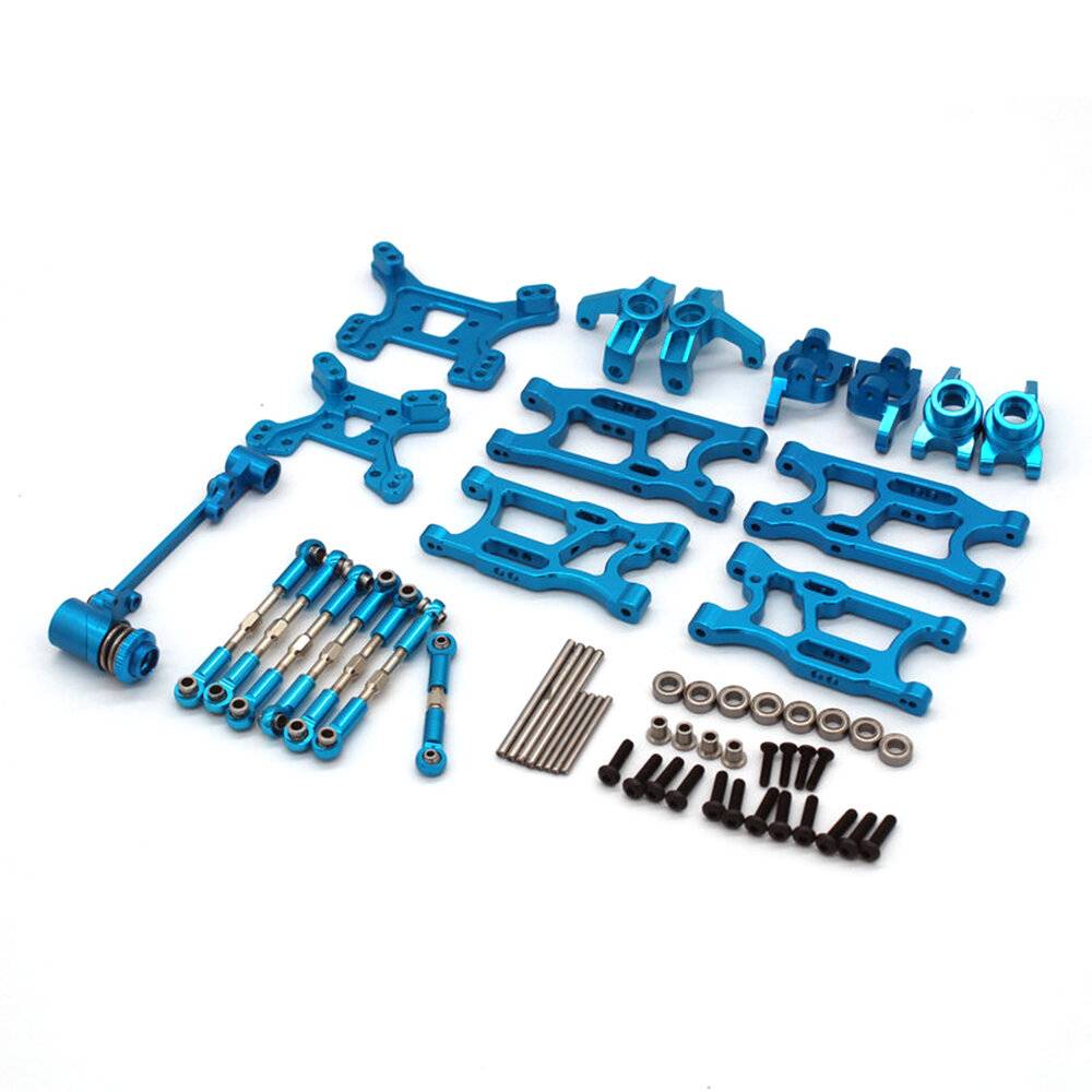 Uppgraderad Metalldel Set Svängarm Styrcup Bakre Hjulseat för Wltoys 144001 144010 124017 124019 1/12 RC Bil Fordonsmode