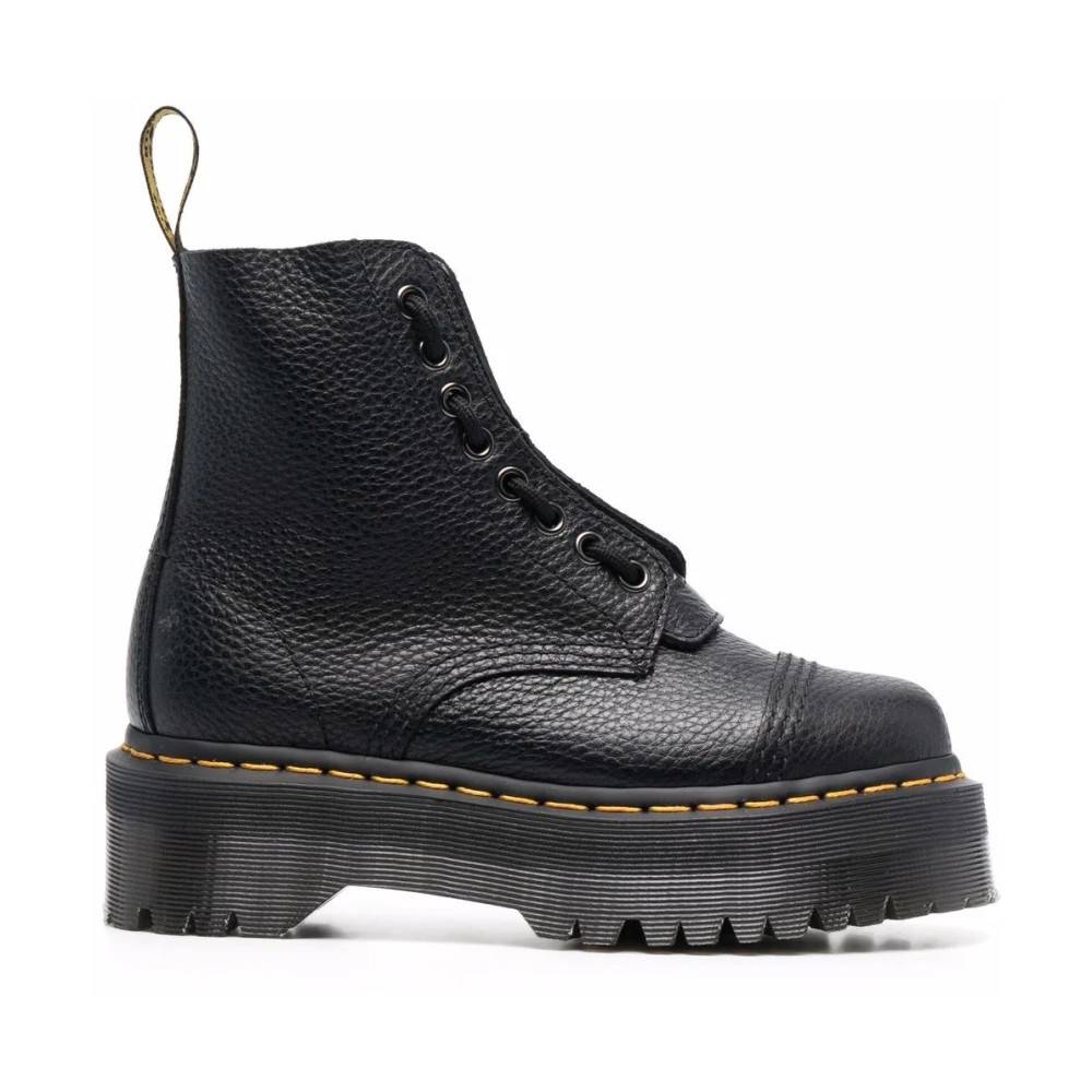 Dr. Martens Sinclair Læder Platform Støvler - Sko - Dame - Sort - 36 EU - Læder