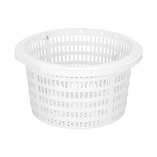 Skimmerkorg, Ø 18cm Rund Poolskimmer Korg Effektiv Rengöring Flerfunktionsfilterkorg Ersättning Filterkorg med Handtag, Vit