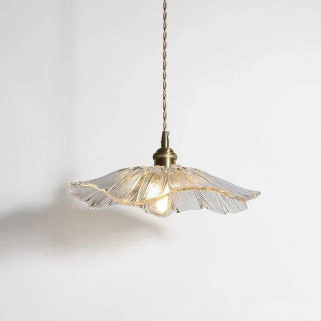 FloraShine Light - Elegant Glaslamp med Blommor - Transparent glas