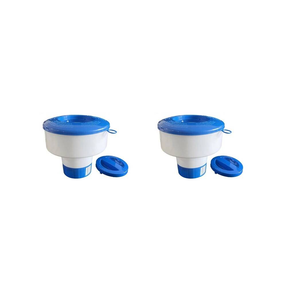 2X Pool Pill Dispenser 7 Inch Pool Tablet Floater Folding Holder with Pull Ring for Spa Hot Tub in-Ground Pools Personal