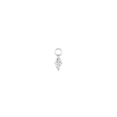 Marquise Diamond Hoop Charm in 14K Gold | Akind 14K White Gold / single