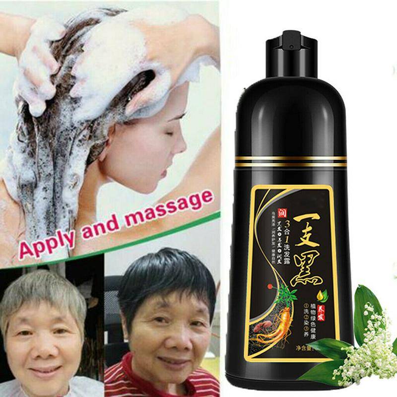 Black Hair Shampoo Natural Ginger Hårfärg Hårfärg för män kvinnor gray