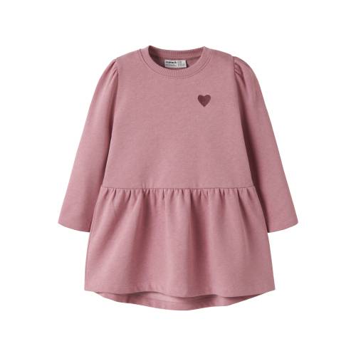 NAME IT Sweat Kjole Vima Lilas Heart Embroidery