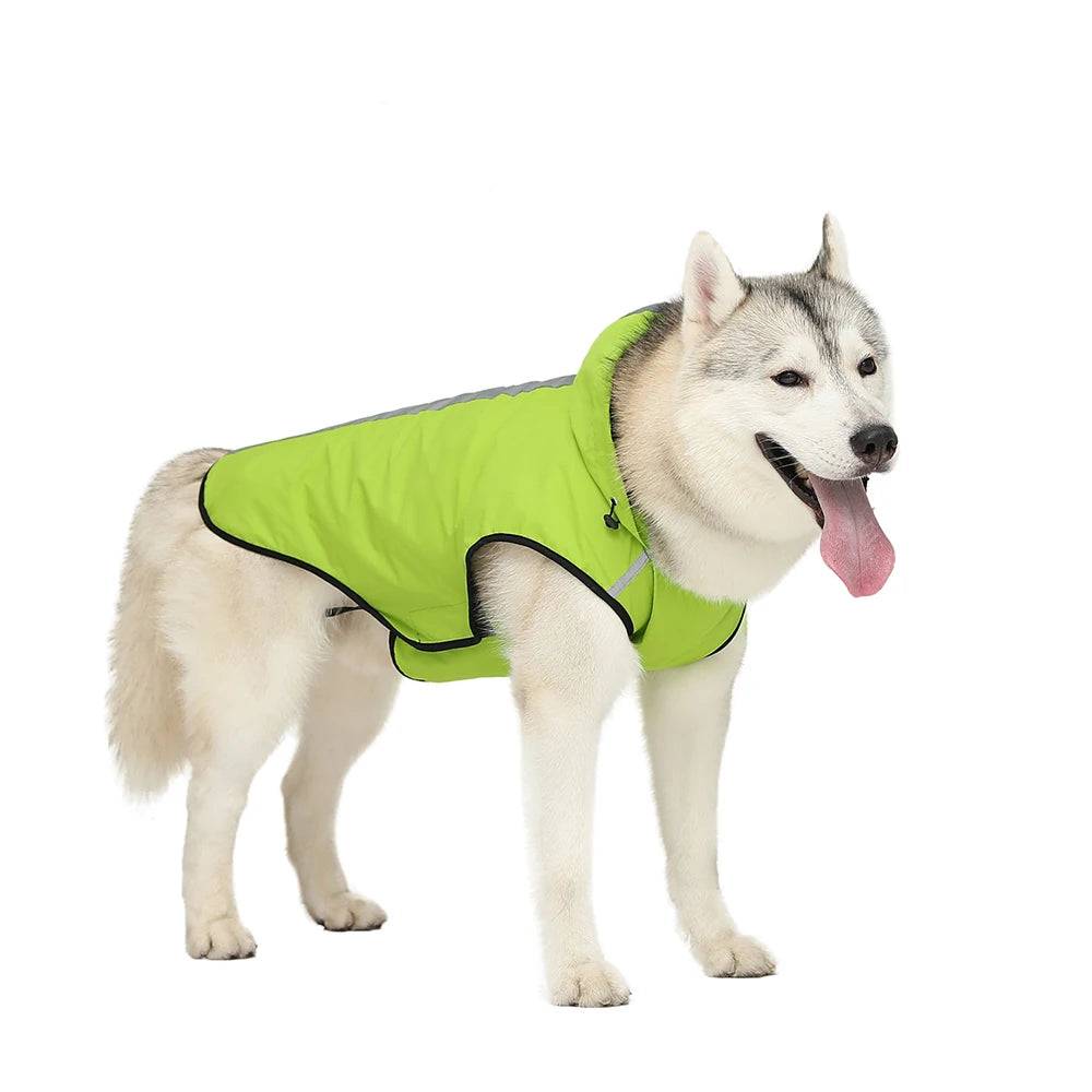 Reflective Waterproof Dog Raincoat Jacket - green / S (S)