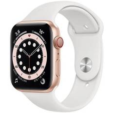 Apple Watch Series 5 (2019) | 44 mm | Aluminum | GPS + Cellular | guld | Sportband vit