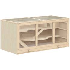 Hamsterbur i træ med trapper – 115 x 57 x 55 cm