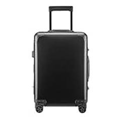 ResväSka Set Aluminiumlegering Bagage Hard Shell Carry-Ons Med Spinner Wheels Lätta Resväskor VagnsresväSkor ResväSka (Color : Black, Size : 20inch)