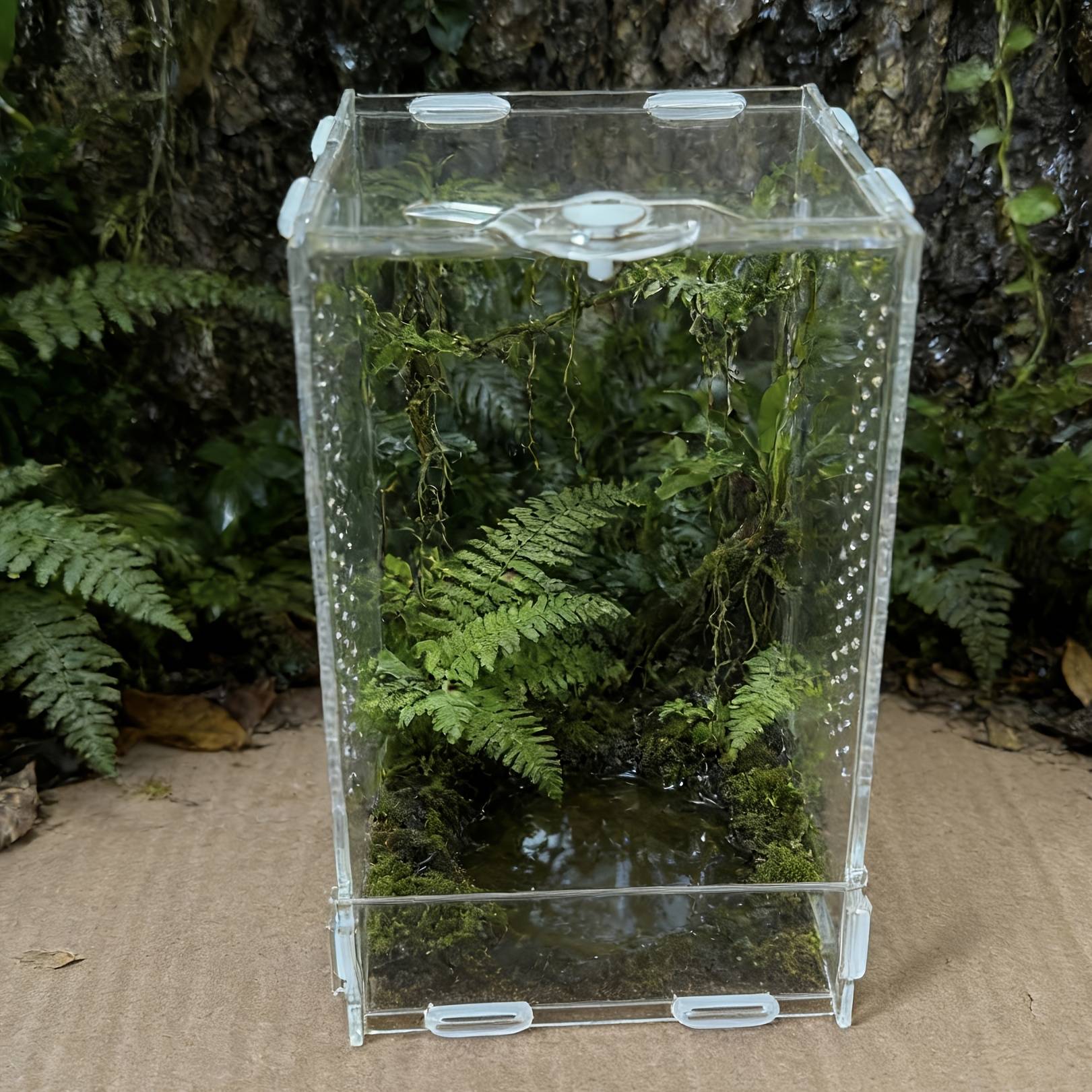 Transparent Acrylic Pet Enclosure, Easy To Assemble, Suitable For Frogs, Lizards, Small , Turtles. Reptile And Insect Habitat
