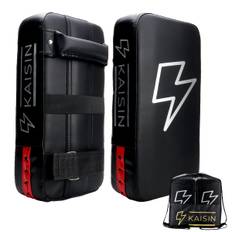 KAISIN Kick Mitts Kickboxing Karate Boxing Mitts Set of 2 by Active x [Supervised Kickboxers] (Black Black)