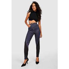 High Waisted Contrast Contour Skinny Jeans