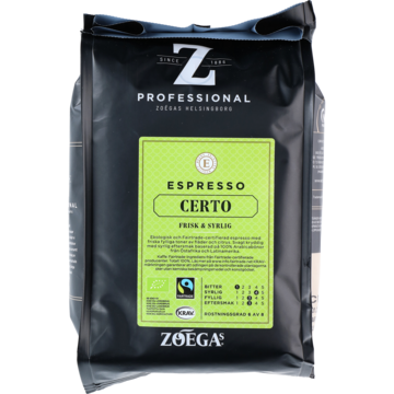 Kaffe Zoegas Professional Espresso Certo Hela bönor 500g