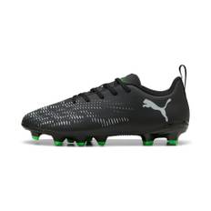 PUMA FUTURE 8 PLAY FG/AG Football Boots Youth, Shoes, Black/Cool Light Gray/Green, 32.5