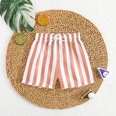 Badkläder för babypojkar - Randigt tryck, strandshorts i vävt tyg, lämpliga för semester och strand - Multifärgad (6-9M,9-12M,12-18M,18-24M,2-3Y)